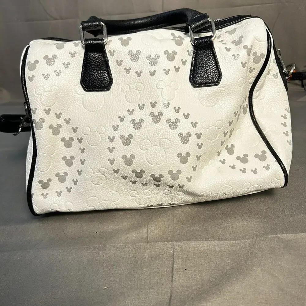 Official Disney Store Mickey Mouse Embossed Silhouette Satchel Bag Black & White